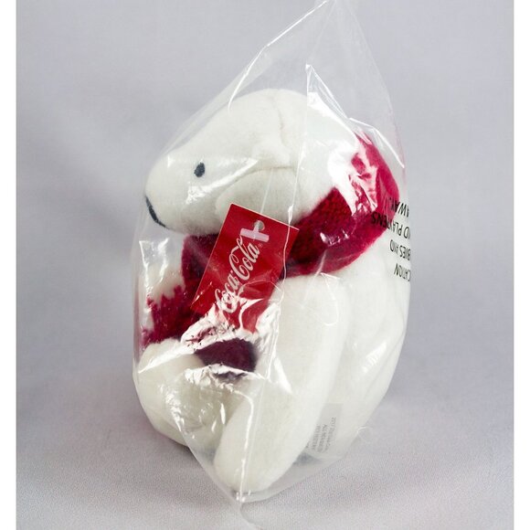 Plush Mini Coca-Cola Polar Bear 5" Red Scarf 2017 Christmas NEW - Picture 4 of 6